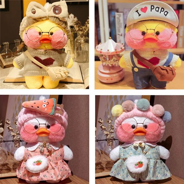 30cm Cute Lalafanfan Yellow Cute Ducks Stuffed Soft Toy Kawaii Soothing Toys Animal Dolls Pillow For Girl Kids Birthday Gifts 240715