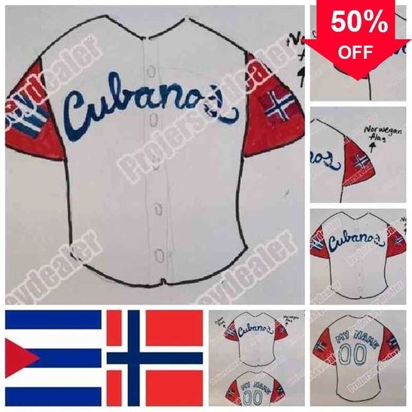Xflsp GlaC202 Mens Womens Youth CUBANOL World Baseball Classic Jersey WITH CUBAN NAD NOR WAGEN Flag WBC Jerseys Double Stitched Name and Num