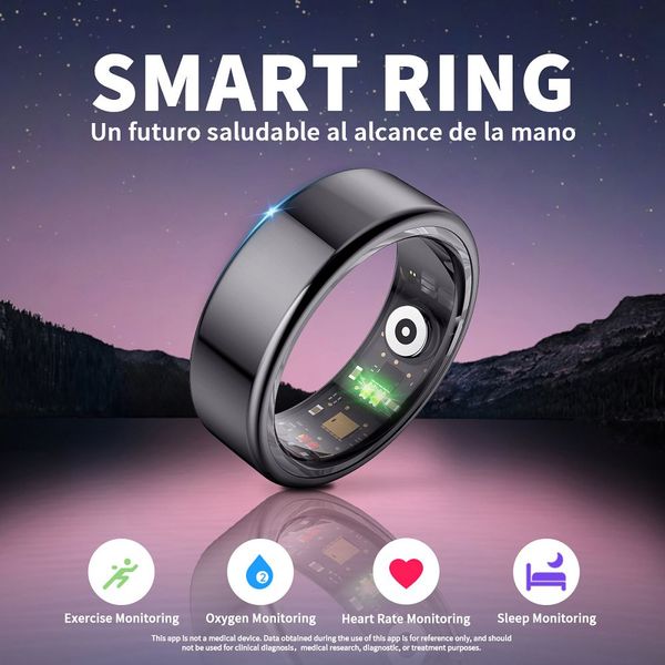 Anel inteligente para mulheres e homens, rastreador de fitness de fitness Pedômetro Rastreador de sono Saúde SMARTRING Freqüência cardíaca R