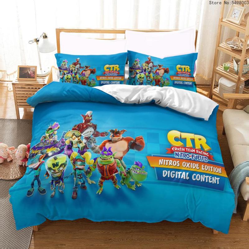 Bedding Sets Cartoon Game Crash Bandicoot Set Duvet Cover For Children Queen King Size Child Kids Bed Boys Cirb Home Textile