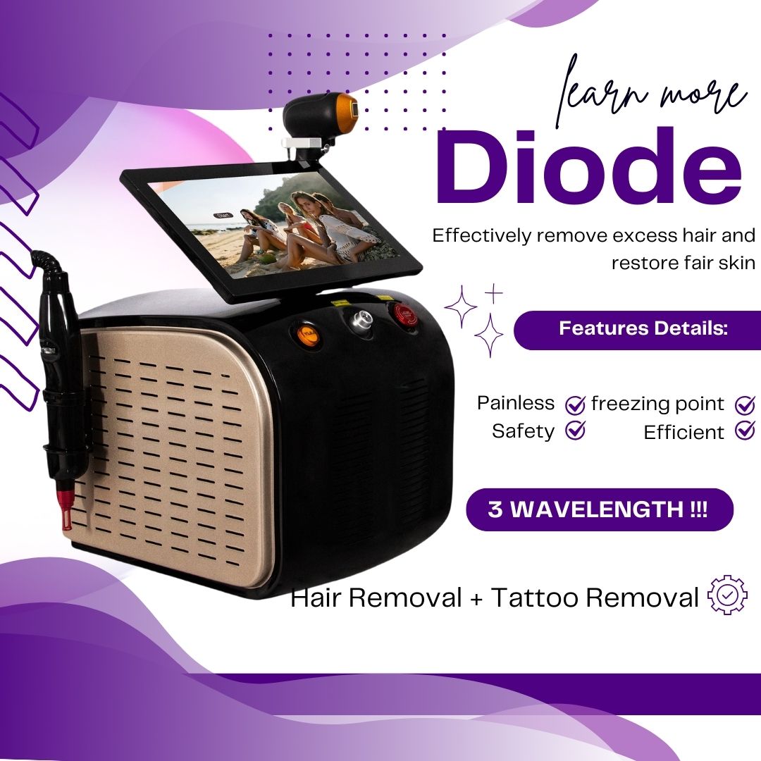 Picosecond Laser Tattoo Removal Integrated with 2-in-1 808nm Diode Hair Removal Machine for Advanced Beauty Solutions in Professional Settings
