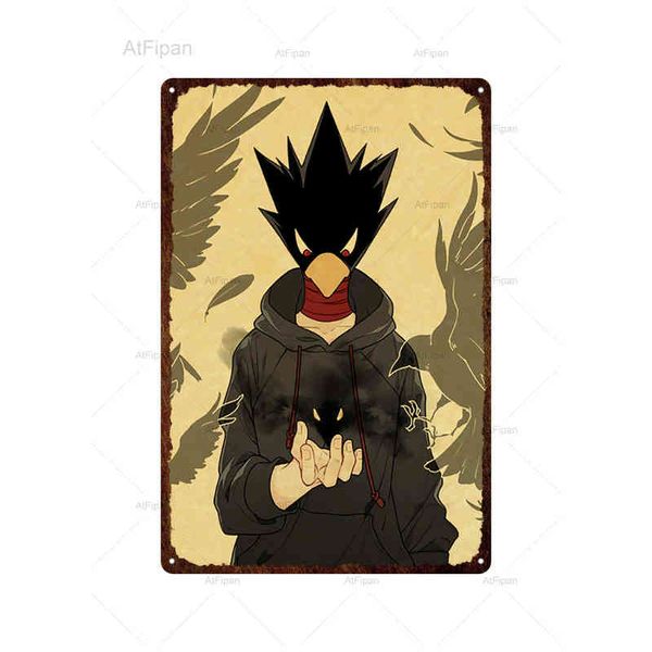 Metal Painting Metal Painting Metal Sign Anime Manga My Hero Academia Plate Vintage Japanese Animation Tin Posters Painting Wall Decor Stick