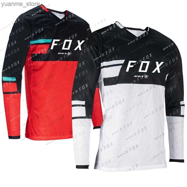 Cycling Shirts Tops Mens Mountain Bike Jersey BAT Downhill Jersey Offroad DH T-Shirts Motorcycle Jersey Motocross Sportwear Clothing Y240410