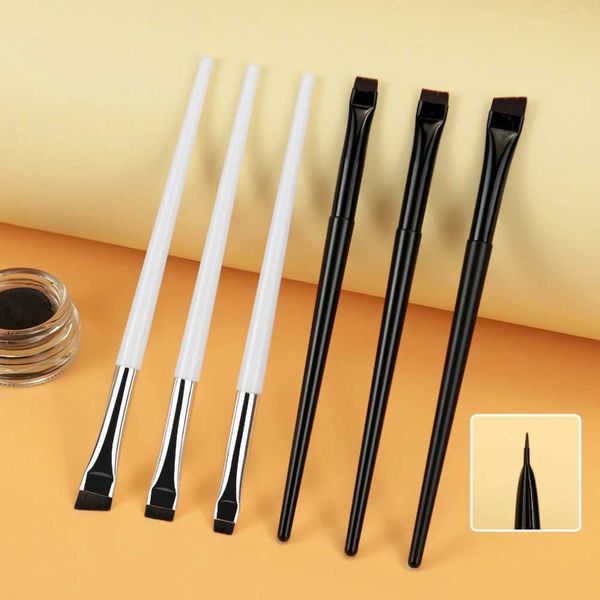 Mini Portable Makeup Brushes Cosmetic Beauty White or Black Fiber Hair Blade Eyeliner Eyebrow Tools for Kids or Girls Beginners W241216