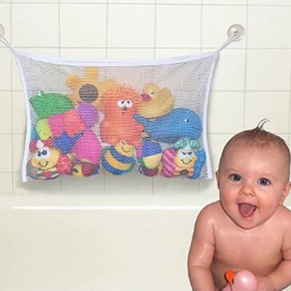 Baby Bathroom Mesh Bag Sucker n For Bath Toys Kids Toy Storage Net Infant Bathing Hanging Organizer 250113