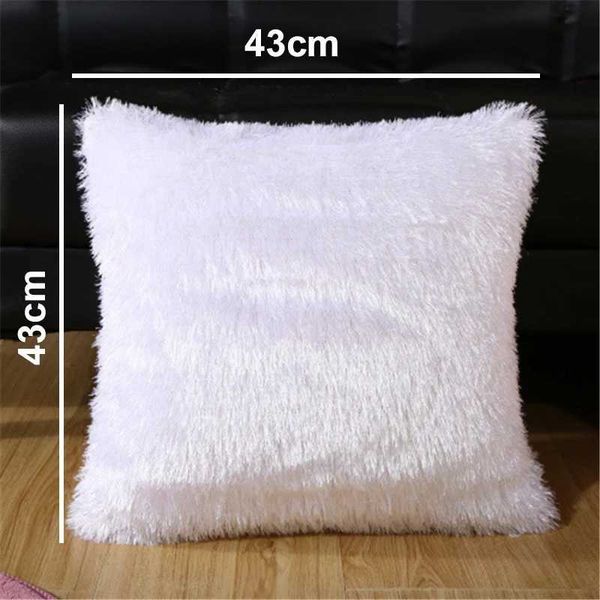 Plush Cushions 1PCS 43x43cm Plush Cushion Cover Home Decor Pillow Covers Living Room Bedroom Sofa Decorative Pillowcases Fluffy Covers