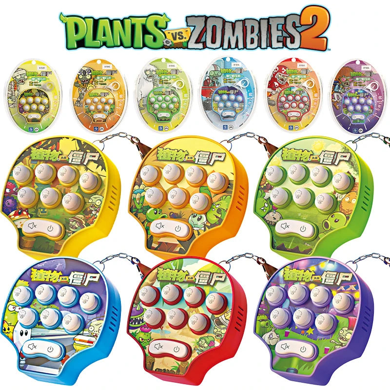 Plants vs Zombies 2 Mini Handheld Electronic Game Console Whack-a-mole Machine Decompression Toys Keychain Pendant Kid Toys