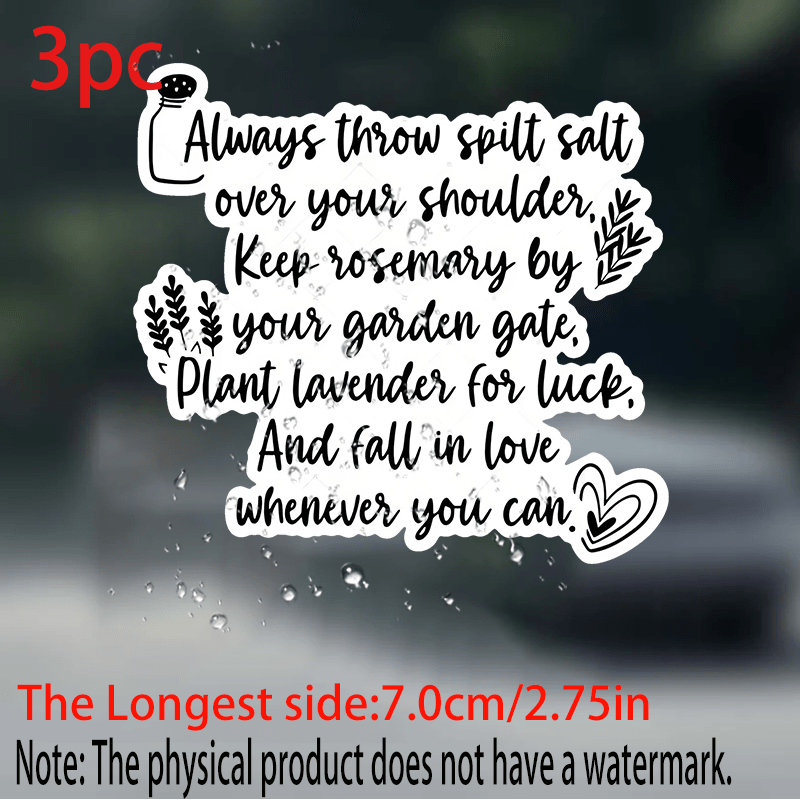 TEMU 3pcs Set, " Stickers" Vinyl Decals, Waterproof And , Suitable For Laptops, Tablets, Walls, Cars, Phones, Adhesive Surface Decorations