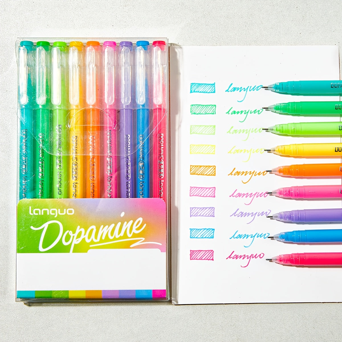 TEMU 9-6pcs Glitter Hand Account Pens Bright Colors Suitable For Hand Account Marking Calligraphy Painting Coloring Greeting Card Writing, Holiday