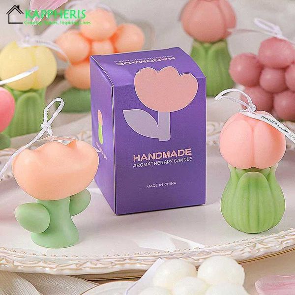 Guest Gift Candles Tulip Aromatic Decorative Candles Personalized Wedding Favour Flower Candles Home Decors M240905