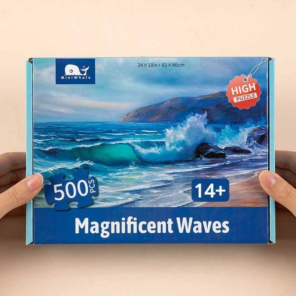 Puzzles Adult Jigsaw Puzzle 500PCS Magnificent Waves 61*46cm Stress Relief Entertainment Toys Paper Puzzles High Quality Christmas Gift