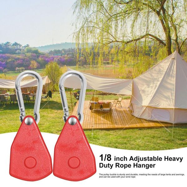 Grow Light Hanger 2pcs Pulley Plant Hanger Rope Lock Tie Down 1-8 Inch Tent Pulley Tie Downs Heavy Duty Adjustable Windproof