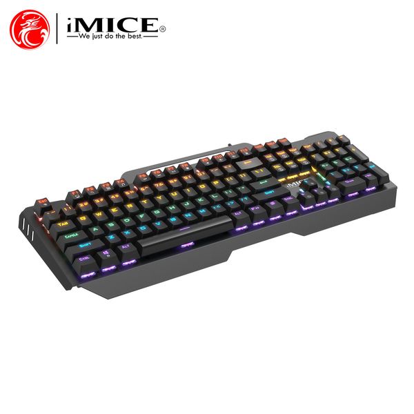 GK-400 metal panel mechanical keyboard with all no punch, wired 104 keys, RGB light emitting, multiple languages