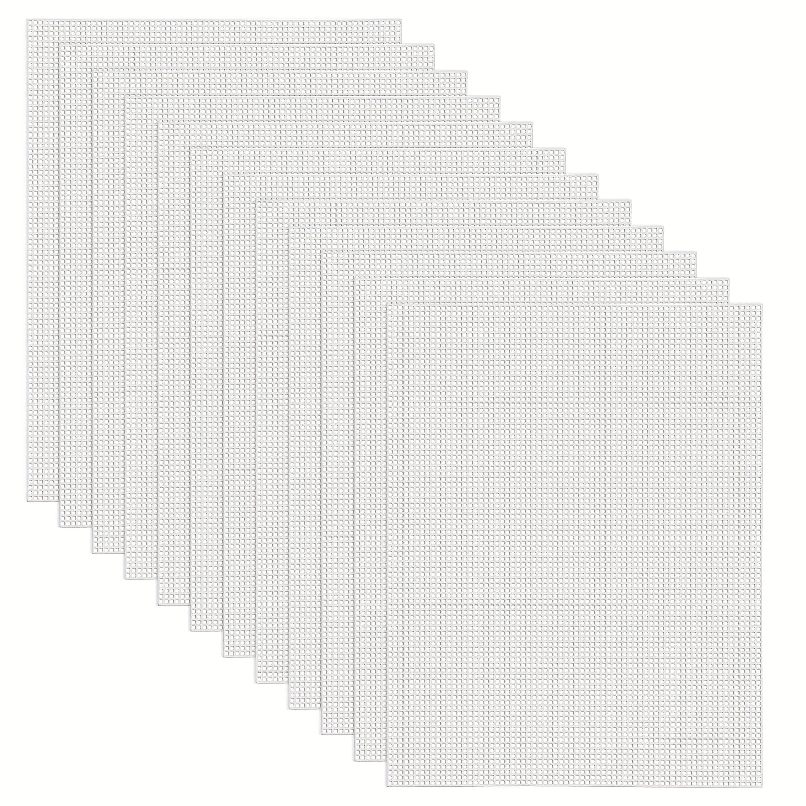 TEMU 12pcs 7 Count Plastic Mesh Canvas Sheets For Embroidery, Acrylic Yarn Crafting, Knit Crochet Projects And Make Aquarium Dividers