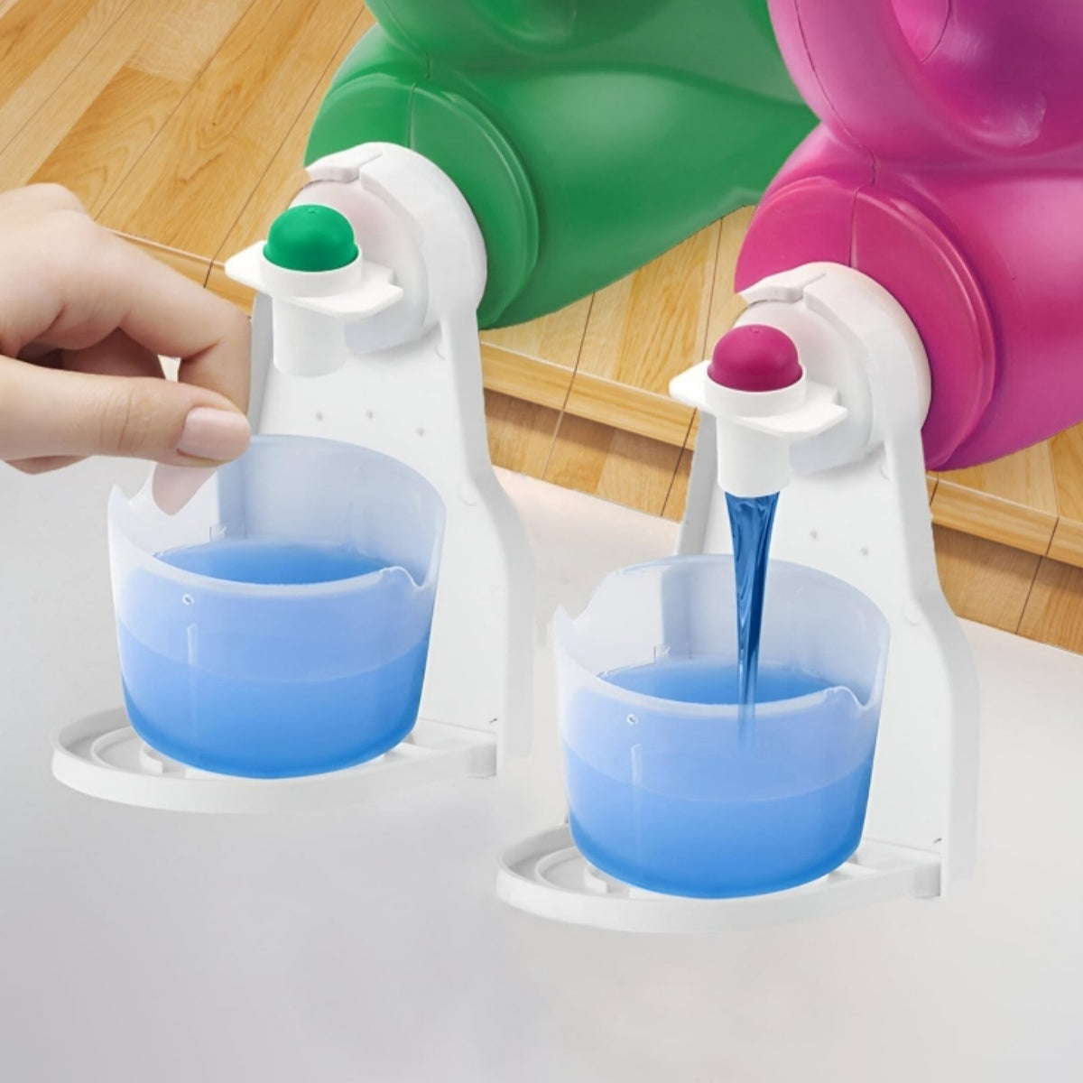 TEMU 2 Pcs Laundry Detergent Cup Holder, Fabric Softener Drip , Fits Most Size Bottles, Washer Dryer And Floor Clean And Organized
