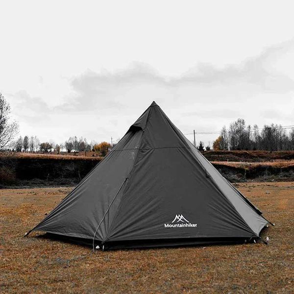 Mountainhiker Outdoor Black Tower Pyid Tent Windproof 3-4 Person Four Seasons Cam Tent Portab Disassbly RainproofXJ241217