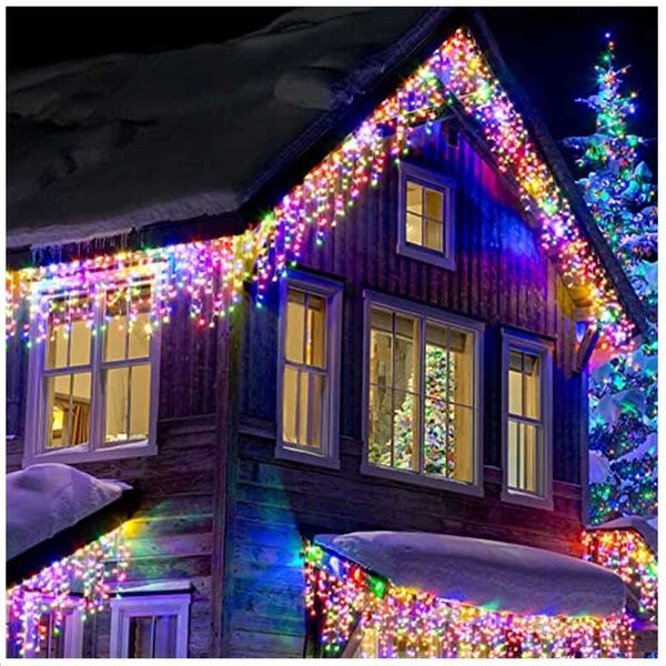 LED Ice Curtain Light Christmas Decoration 2025 Outdoor Garden Light 24V Safe Voltage 20M 864 LED New Year Garden Light X241114