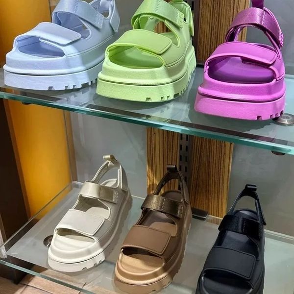 Women Designer Sandals Platform Velcro sandals Goldenglow Fashion Slippers Luxury Sandals EVA Beach Slides Dad Golden Glow Mules Waterproof