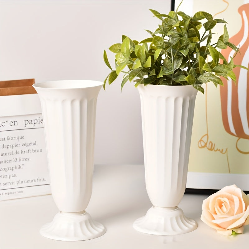 TEMU 2pcs, European French , Table Decoration And Special Decoration Supplies, Plastic Tabletop Vase Ornaments, Plastic Tube Flower Bucket Flower