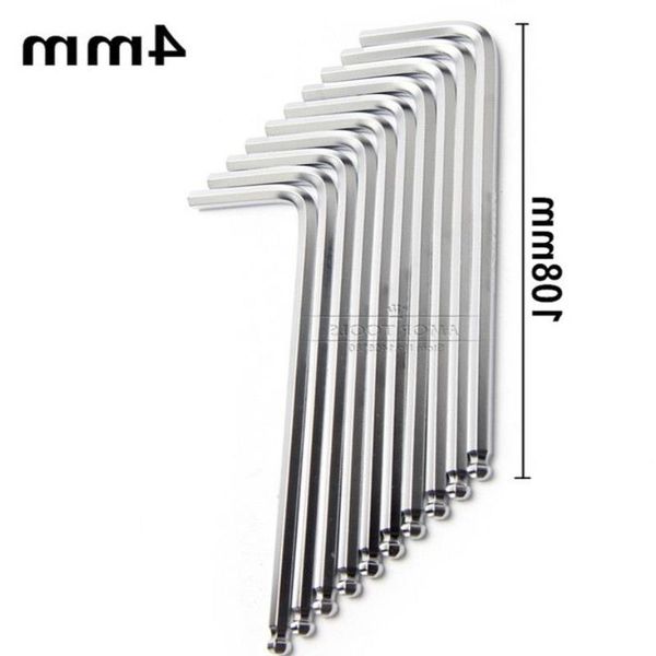 Freeshipping 4mm Hex Key Ball End Allen Key Wrench Multitool Chrome Vanadium Hexagon Metric Hand Tool Set 10Pcs-lot Fkjhj