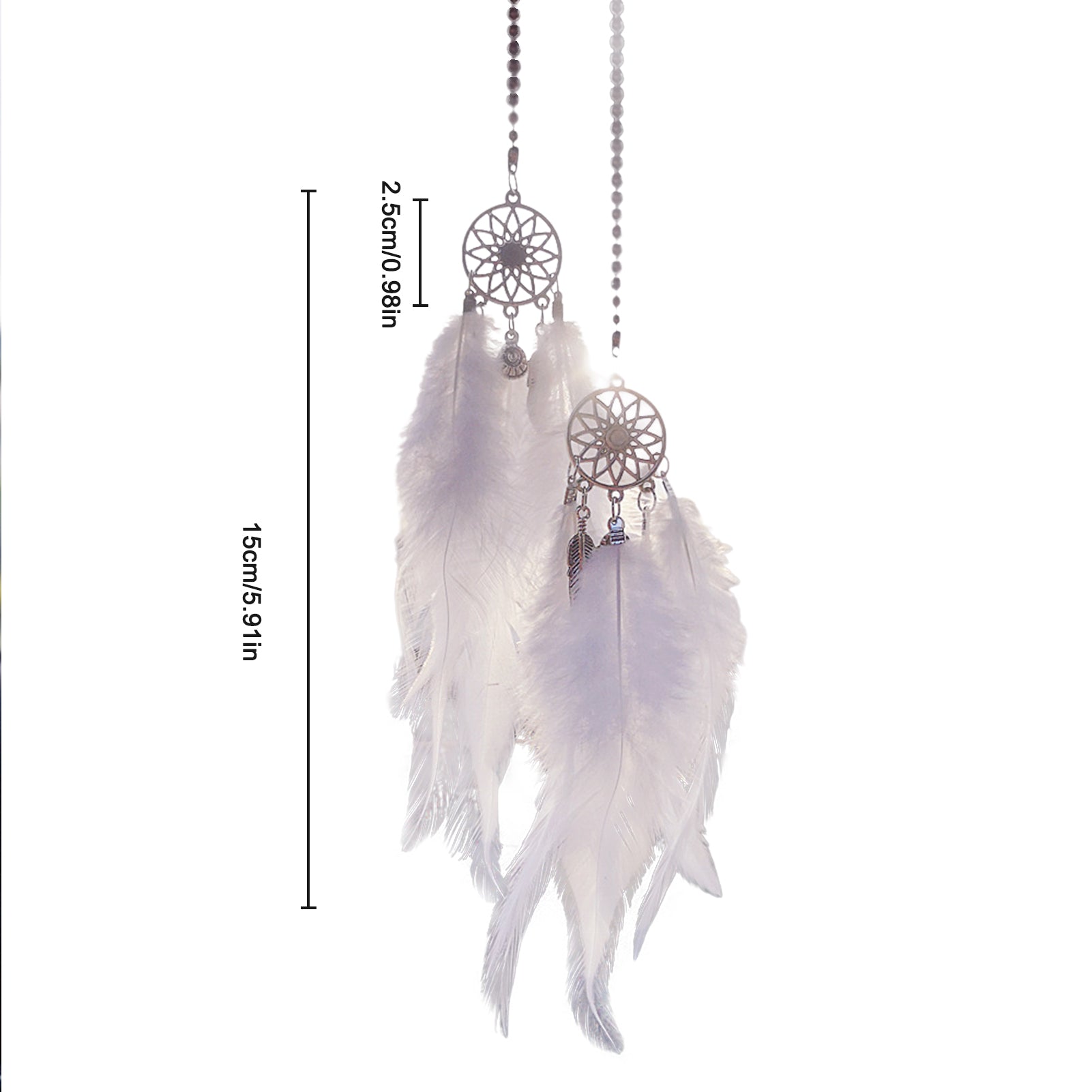 Mini Dream Catcher Car Interior Rearview Mirror Hangings Car Charms Pendant Double Wind Chimes Car Decor Accessories Multi Color