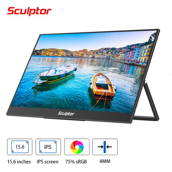 Sculptor 15.6 Inch Portable Monitor IPS 1920*1080 Travel Gaming 15.6 Display Screen for Laptop Phone Switch PS4 Ps5 monitor