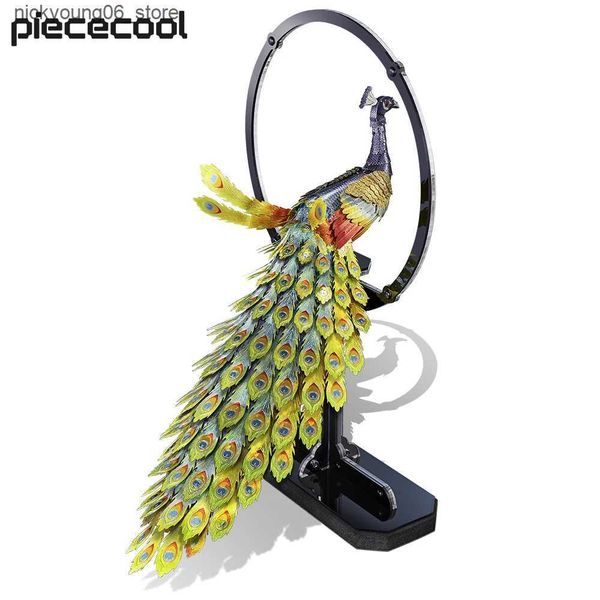 3D Puzzles Piececool 3D Metal Puzzle Peacock Assembly Model Kits DIY Set Valentines Day Birthday Gifts for Teens Toys L240910