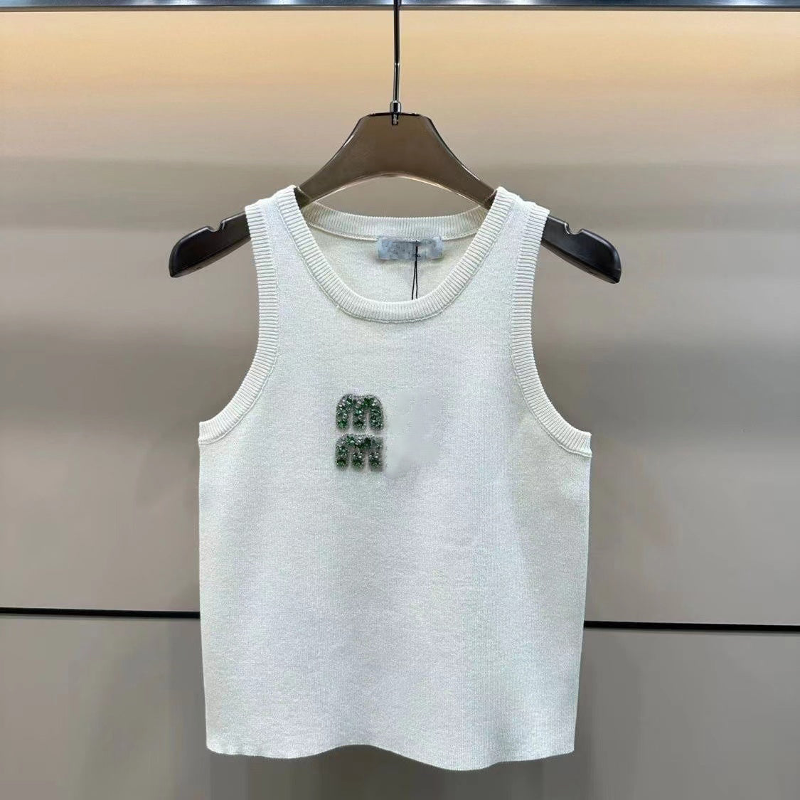 Womens Tank Top Summer Embroidery BreathableSlim Sleeveless Camis Croptop Outwear Elastic Sports Knitted Tanks