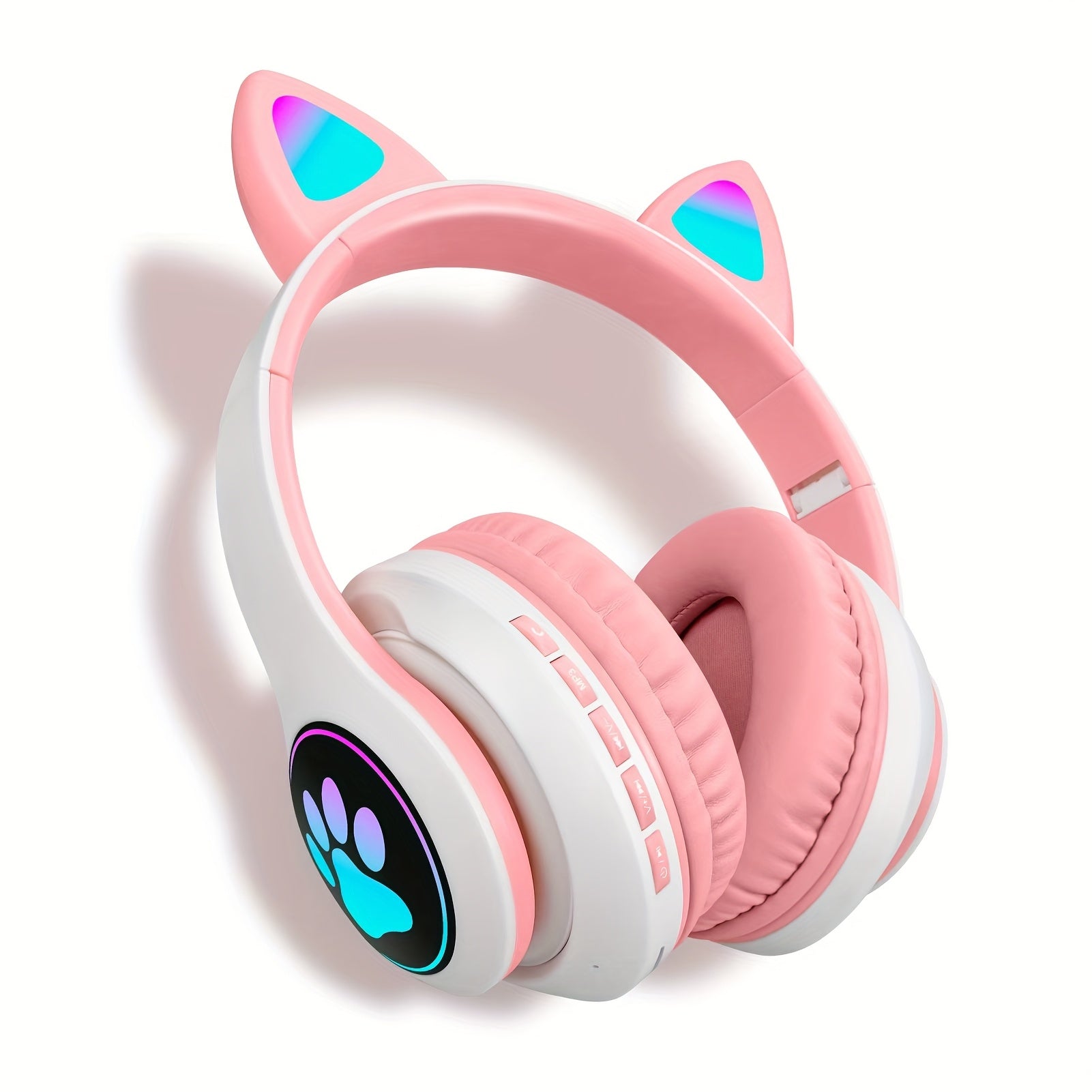 TEMU Cat Ear Rgb Wireless Gaming Headset - 50mm Drivers, Wireless 5.3, 40h Playtime, Noise-cancelling Mic & Memory Foam Earpads For Pc-ps5--switch