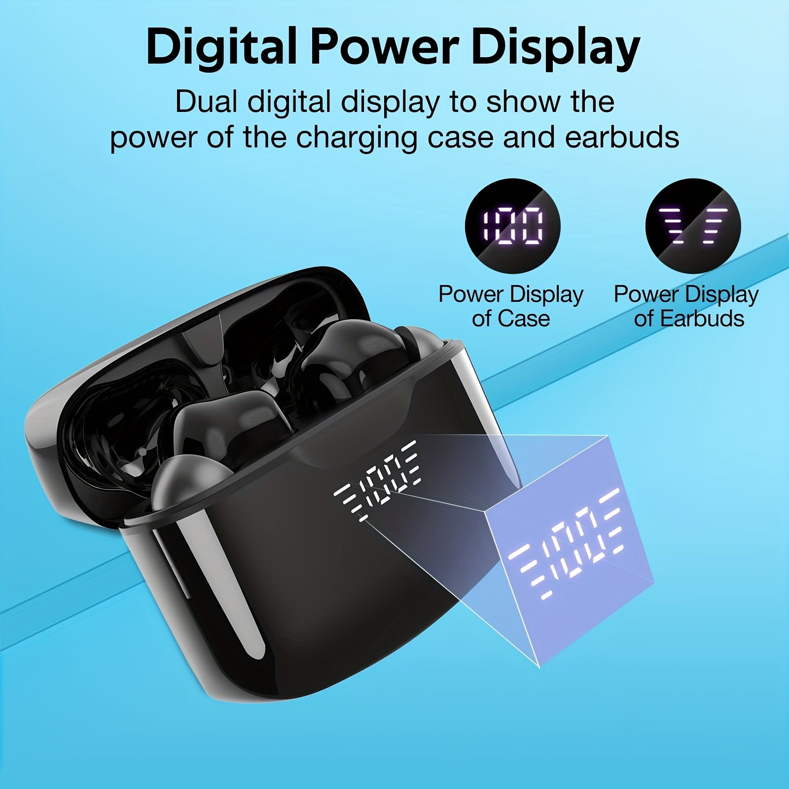 TEMU Wireless Earbuds Display Headset For Workout Running