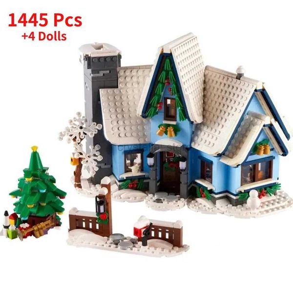 10293 Icons Santas Visit Christmas House Model Building Bloc Set for Adults Toys Home Decoration With Xmas Tree Festive Gifts 240120