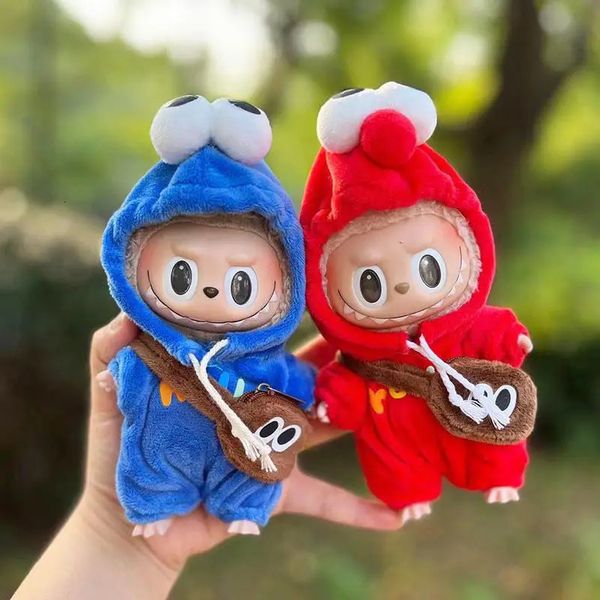 For 17cm Labubu V1 V2 Doll Clothes Fashion Color Match Hoodies Dolls Accessories Cute Decoration clothes 241125