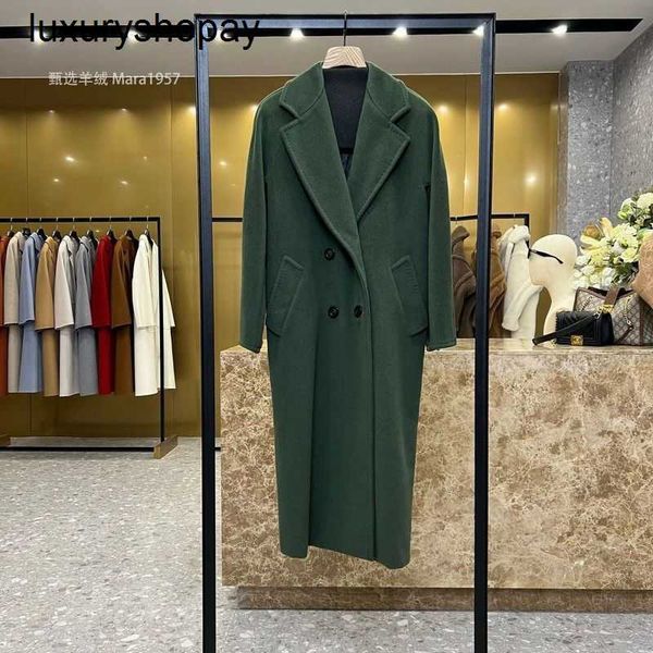 Top Cashmere Coat 101801 Womens Coats Winer Mara101801 Moss Green New Color High End Double Breasted Wool Womens Long