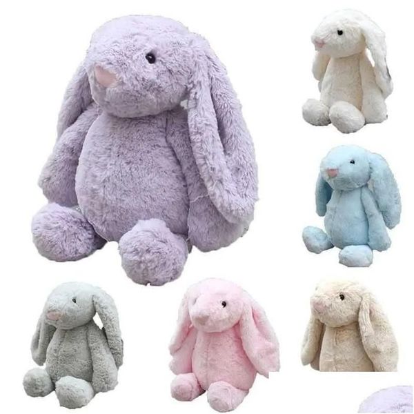 Bunny Sublimation Easter Long Ears Bunnies Doll with Dots Pink Grey Blue White Rabbite Dolls for Childrend Cute Soft Plush Toys 2.5 s