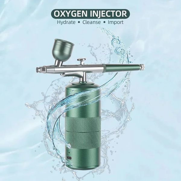Oxygen Injector Mini Air Compressor Kit AirBrush Paint Spray Gun Airbrush For Nail Art Tattoo Craft Cake Nano Fog Mist Sprayer y241121
