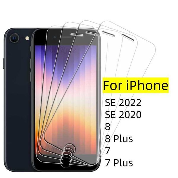 4Pcs For iPhone SE 2022 Glass iPhone SE 2022 2020 7 8 Plus Tempered Glass Transparent Clear 9H Screen Protector iPhone SE 2022 M250120