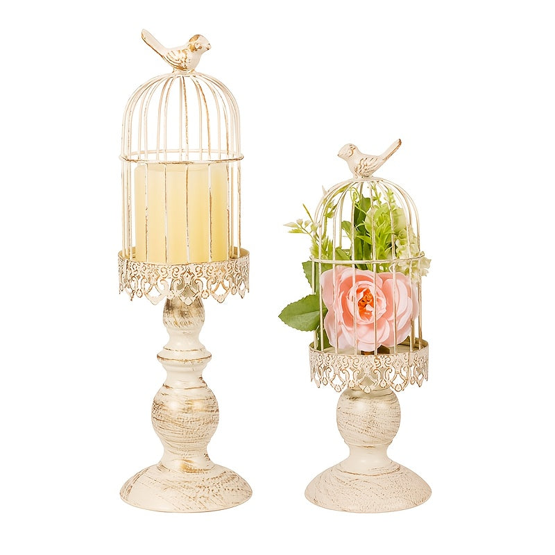 TEMU 2pcs Birdcage Candle Holder, Vintage Candle Stick Holders, Wedding Candle Centerpieces For Tables, Iron Candlestick Holder Home Decor, Christmas