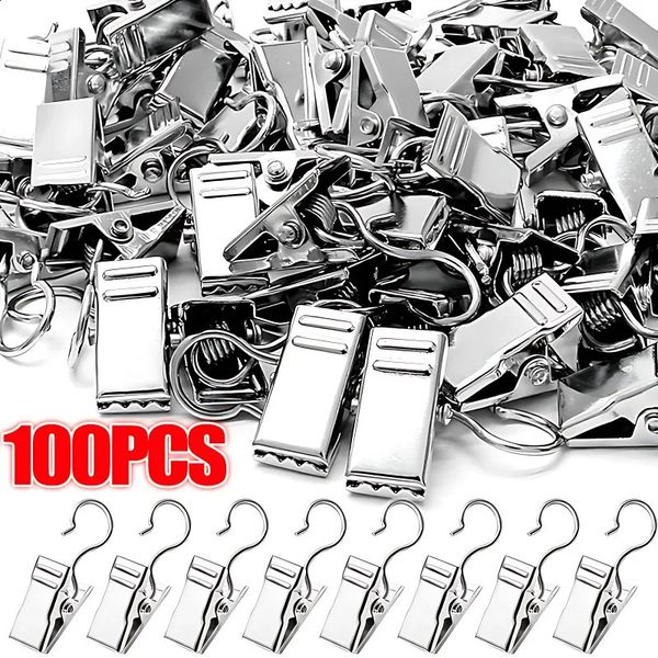 10-100PCS Stainless Steel Curtain Clips For Curtain Pos Decor Wire Holder For Hanging Pos Drapes Clip Clamp Replacement 240824
