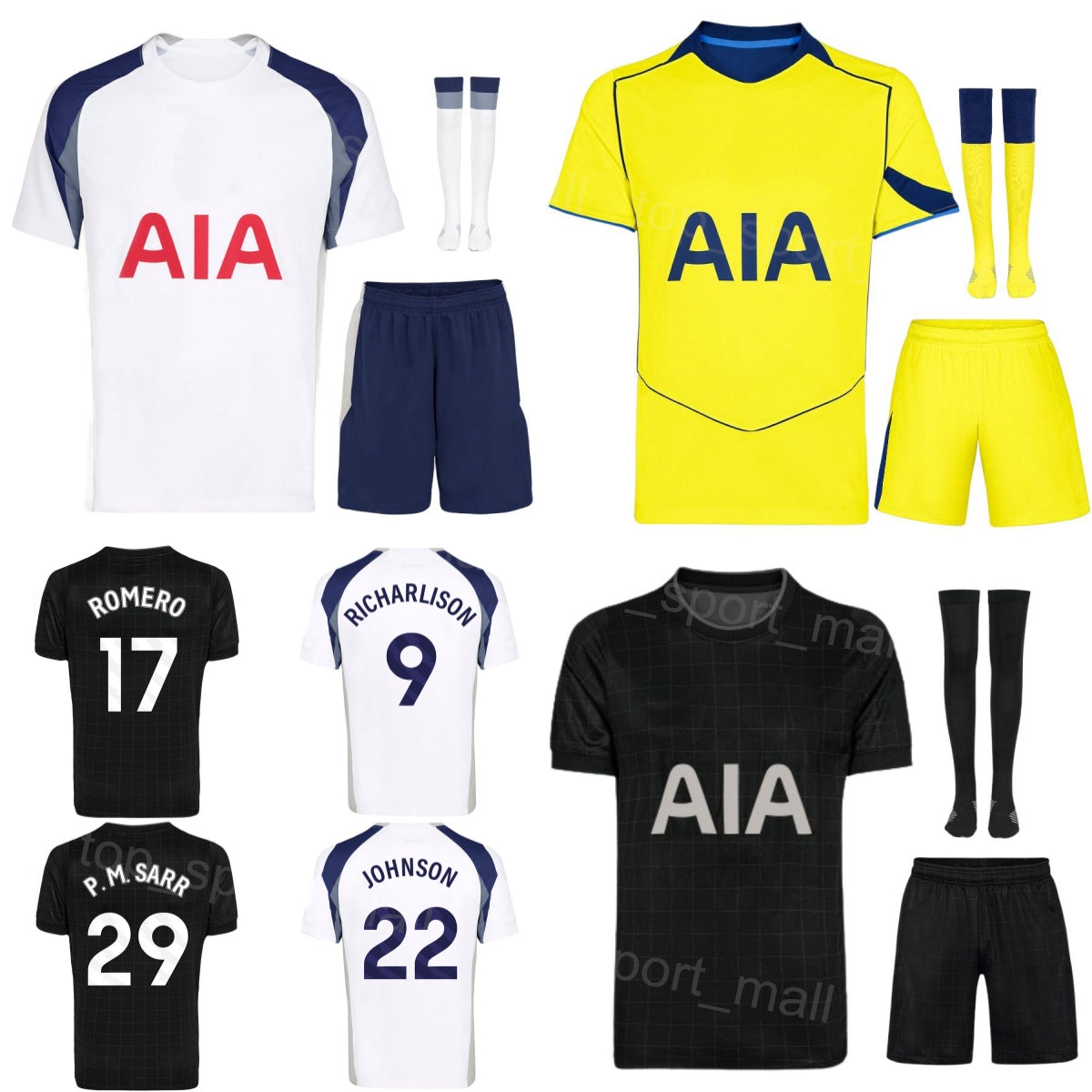 Club 2025-26 Men Youth 9 RICHARLISON Soccer Jersey 22 JOHNSON 20 KUDUS 17 ROMERO 29 SARR 1 VICARIO 37 VAN DE VEN 6 PALHINHA 15 BERGVALL 7 SIMONS Foo