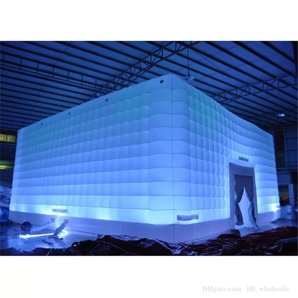 wholesale Advertising Promotion Giant Inflatable Party Cube Tent Holiday Led Cubic Tent With Change Light for Rental and Sale