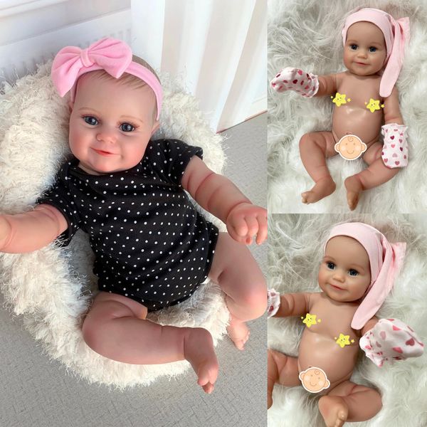 Dolls 50CM Full Body Silicone Vinyl Girl Finished Reborn Baby Maddie Adorable born DIY Handmade Art Collection Doll Gift 230731