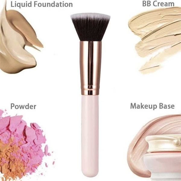 Luxury Champagne Makeup Brushes Flat Top Foundation Brush Large Face Brush Repair brush contour brush for Liquid Cream Powder Y240807