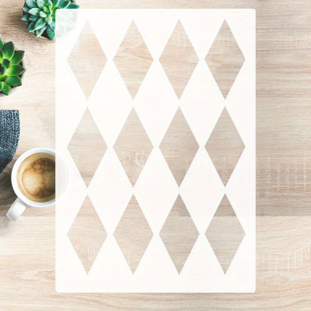 TEMU Reusable Diamond Modern Stencil - 8.27x11.69 Inches For Paint, Scrapbooking, Decoupage, Furniture, Wall Art, Canvas, Bags & Floors - Versatile