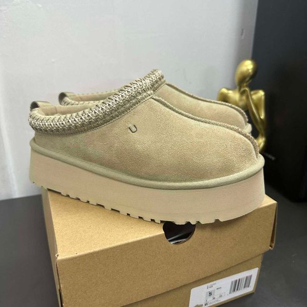 Womens Tasman Slippers Taz Mustard Seed Chestnut Sheepskin Classic Super Mini Platform Boots Winter Suspenders Mens Suede Uppers Designer