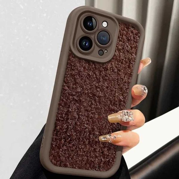 New Arrival Luxury Plush liquid silicone soft phone case suitable for iPhone 16 15 14 13 12 Pro fine hole camera shockproof back cover in wi