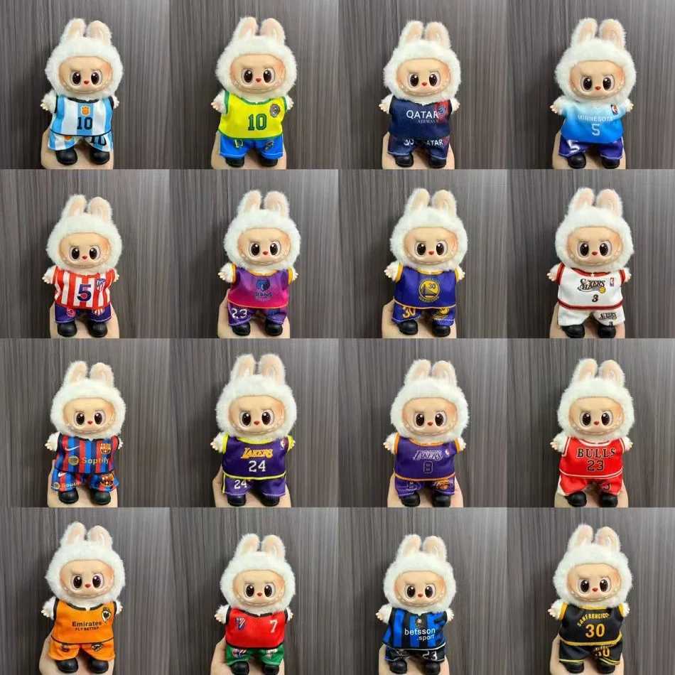 Anime Labubu Doll Clothes Football basketball jerseys Labubu Idol V1 V2 Dolls Clothing Accessories 15-17cm Plush Doll Universal X250630