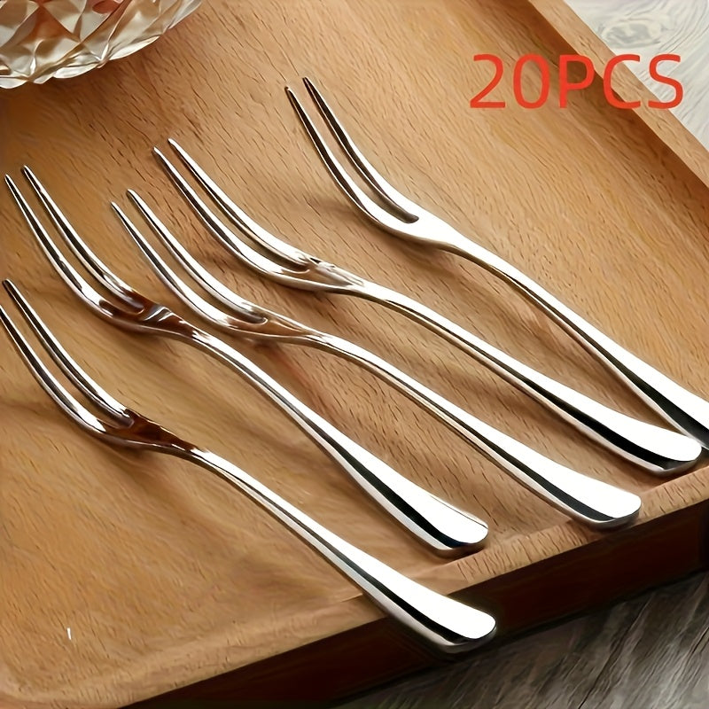 TEMU 20-pack Stainless Steel Forkshousehold Dinner Forks | Western Dessert Fork Setsteak Forks & Fruit Forks | Essential Kitchen Cutlery