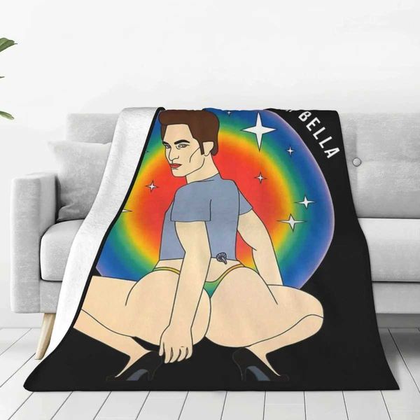 This Is The Ass Of A Killer Bella Funny LGBTQ Support Pride Flannel Blanket Robert Pattinson Throw Blankets for Home Hotel SofaXJ241210