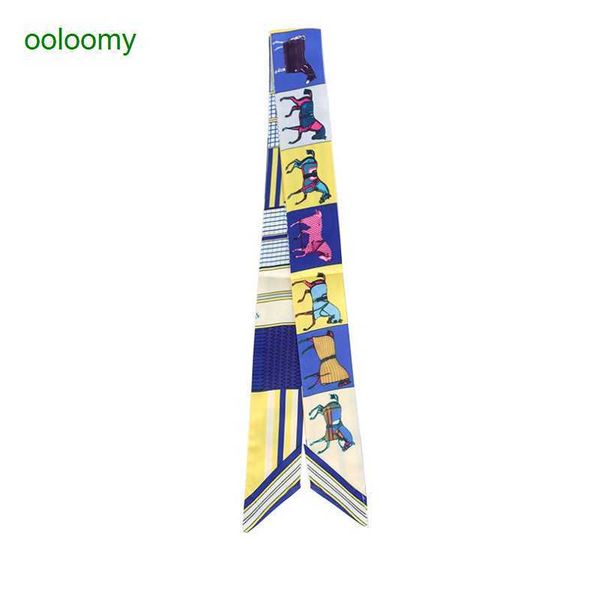 Hemres Designer Cravat Small Scarves Hair Bands Ribbons Clothing Accessories Long Printing Double-sided Positioning Daily Sales N5C1