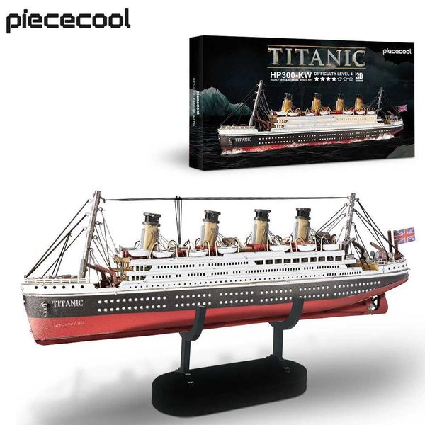 3D Puzzles Piececool Model Building Kits Titanic Ship Puzzle 3D Metal Jigsaw DIY Toys for Adult Birthday Gifts 226Pcs Y250112EMU9